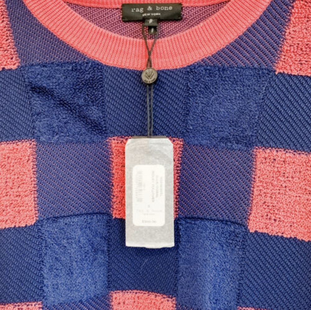 NWT Rag and Bone Ridley Gingham Pullover Sweater - Picture 6 of 13